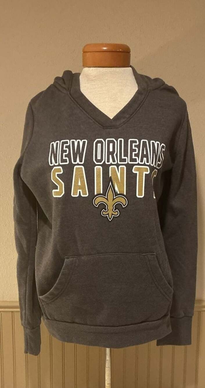 NFL Team Apparel New Orleans Saints Hoodie Size M Gray Pullover Sweatshirt